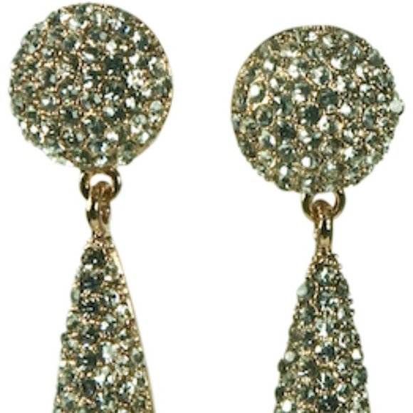 KENNETH JAY LANE-PAVE CRYSTAL LONG EARRING - Picture 7 of 10